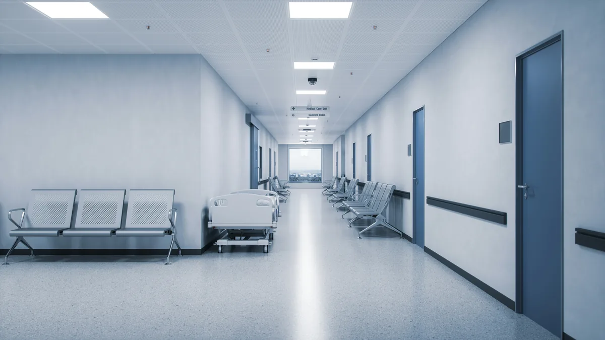 Empty hospital corridor with seating – MarinHealth Medical Center class action