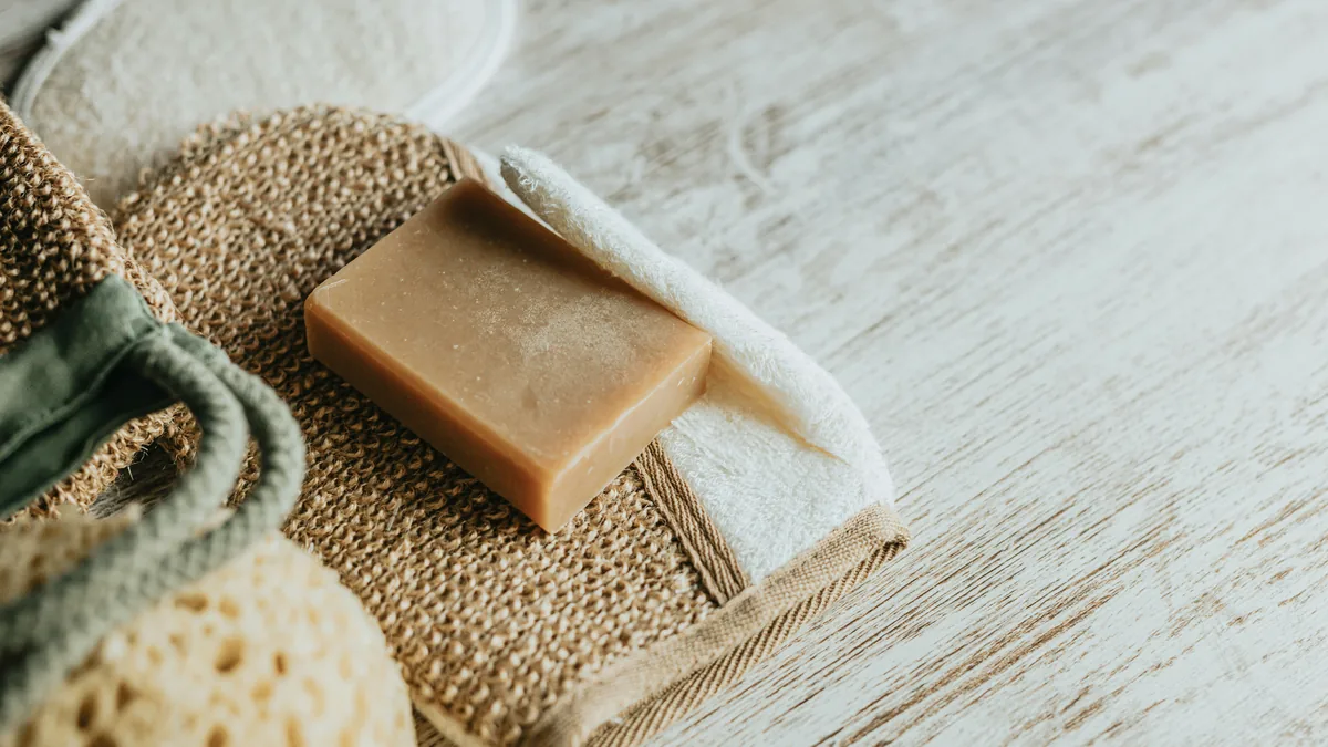 Bar of natural soap on a washcloth – Dr. Squatch natural labeling class action